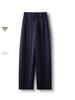 High-End Women's Purple Scimitar Spring 2025 Slimming Wide-Leg Pants with Elastic Waist