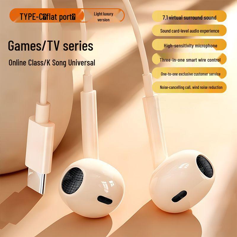 

BNR Type-C Wired Headphones for Huawei Android - High-Quality Semi-In-Ear Earbuds