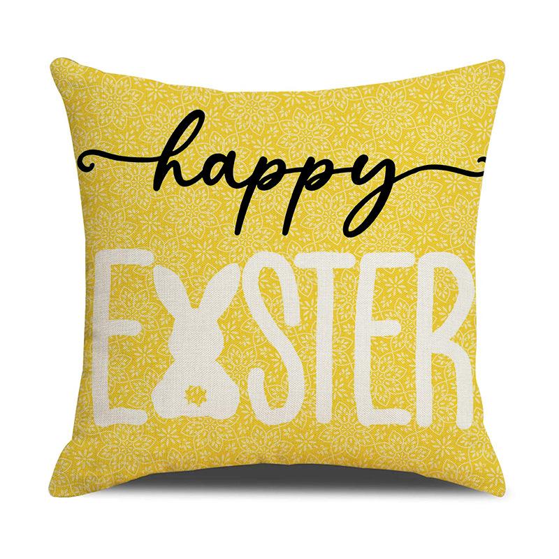 

Nordic Style New Spring Pillow Letter Print Linen Square Pillow Case Living Room Decoration Rabbit Pillow 45 * 45 (excluding pillow core)