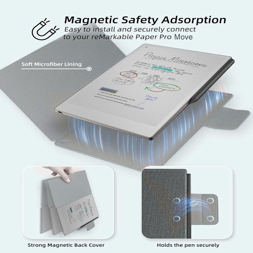Auto Sleep/Wake 7.3" Magnetic Case with Pen Holder Shockproof Protective Cover Ultra Slim for reMarkable Paper Pro Move 2026