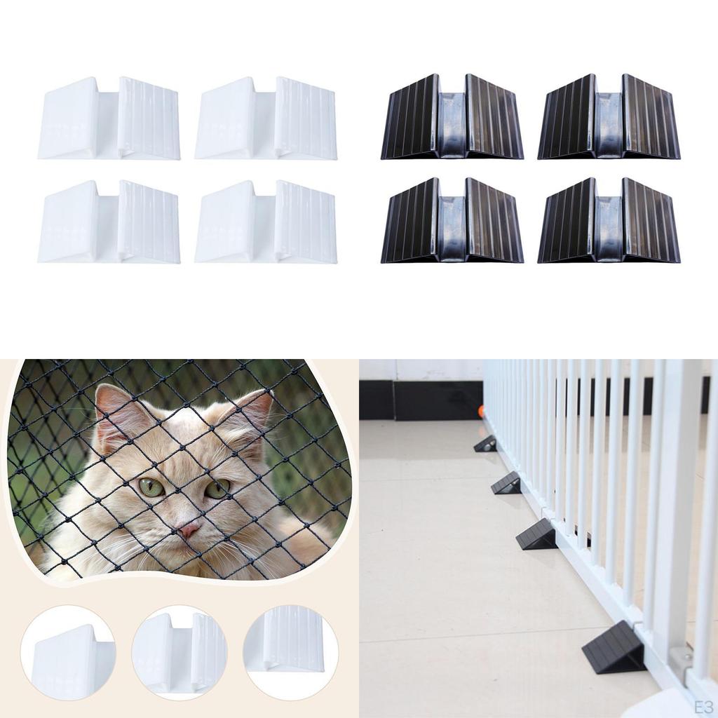 4 Bucăți Picioare de Sprijin pentru Gard Pet pentru Colțar de Întărire Triunghiulară
