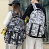 Schoolbag: Trendy Brand Harajuku-style Backpack for Men, Large Capacity for Middle and High School Students, Fashionable Camouflage Graffiti Backpack 
