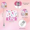 Pink Glitter Nurse Badge Reel 60 Rotating Name Cards Holders Retractable ID Holder  Resident Nurses