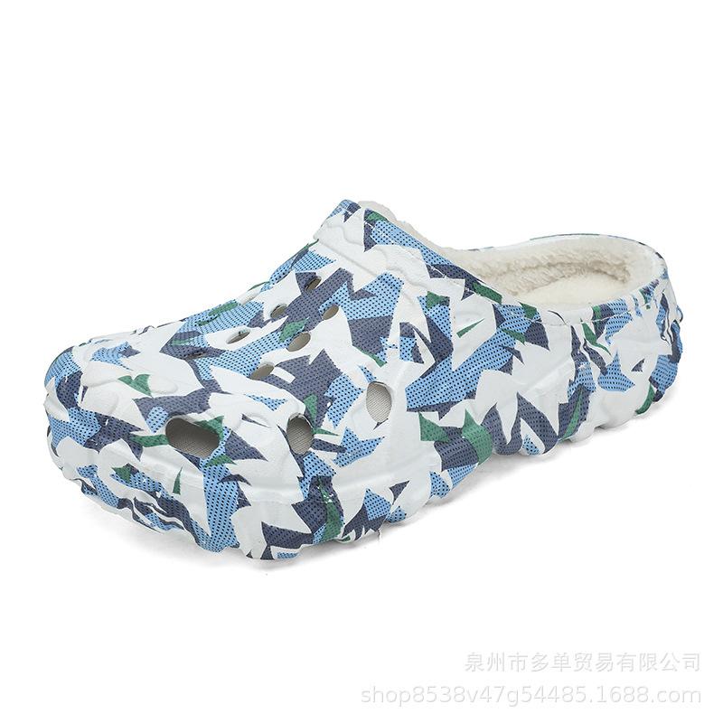 Baotou Hausschuhe Herren Winter Innenbereich Zuhause Dicksohlig Rutschfest Lochschuhe Paar Outdoor Samt Warm Große Größe Baumwollschuhe