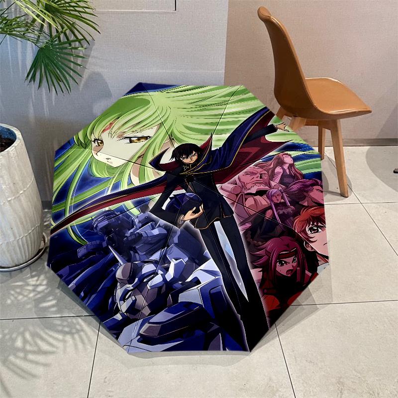 Code Geass Umbrella with Automatic Open/Close & Self-8-Rib Heavy-Duty Umbrella, Compact Travel Umbrella Suitable for Outdoor
