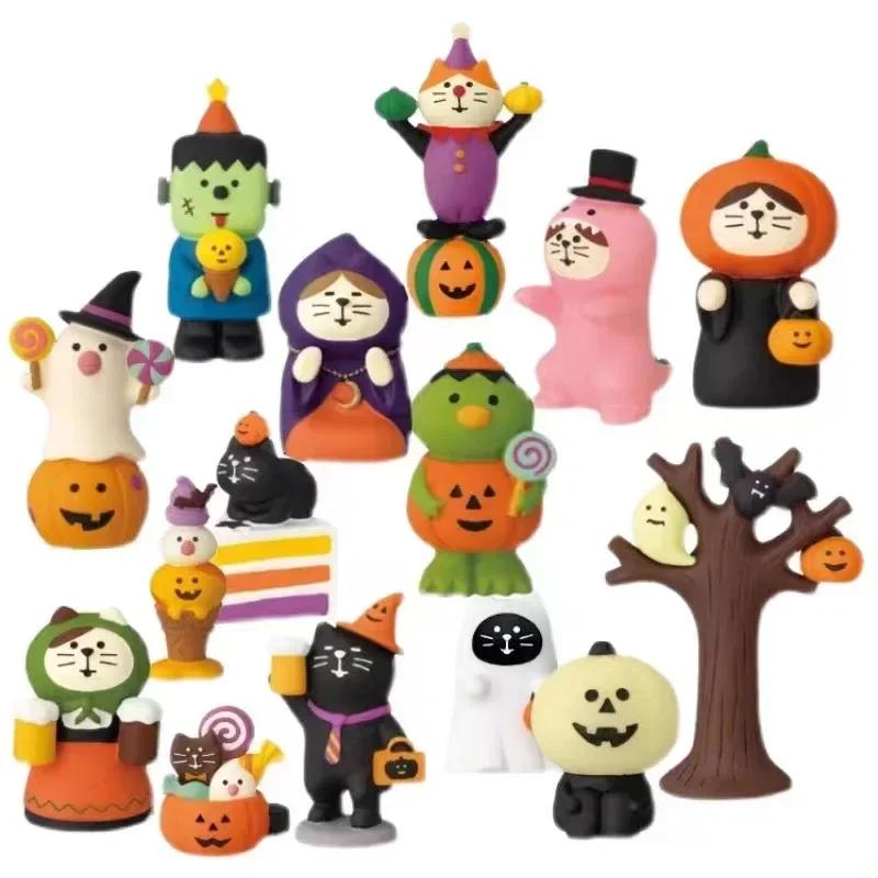 2025 Halloween Pumpkin Japanese Cat Miniature Scene Props Creative Children's Dolls Gift ZAKKA Resin Small Decoration Figurines