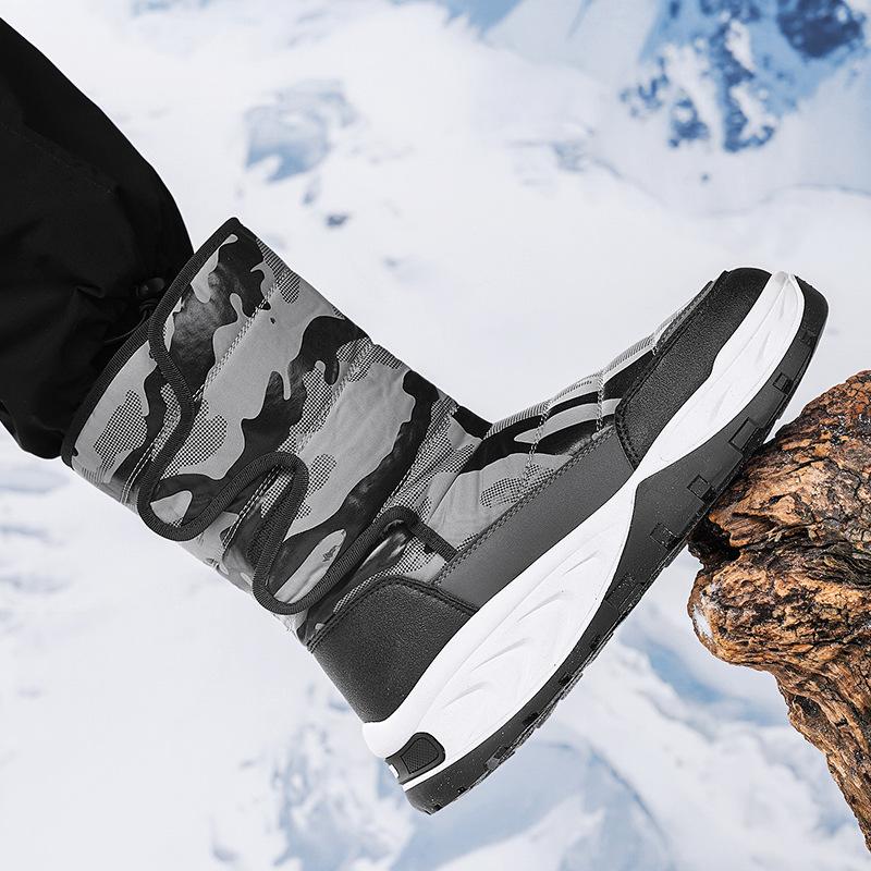 

Men s snow boots winter new velvet casual shoes fashionable men s high-top outdoor warm cotton shoes 39