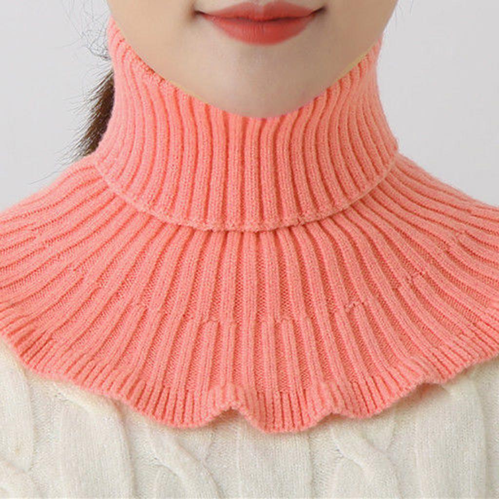 Fashionable Knitted False Neck Scarf Elegant Ruffle Edge Design Soft Thick and Warm for Women Fake Collar Detachable Scarf