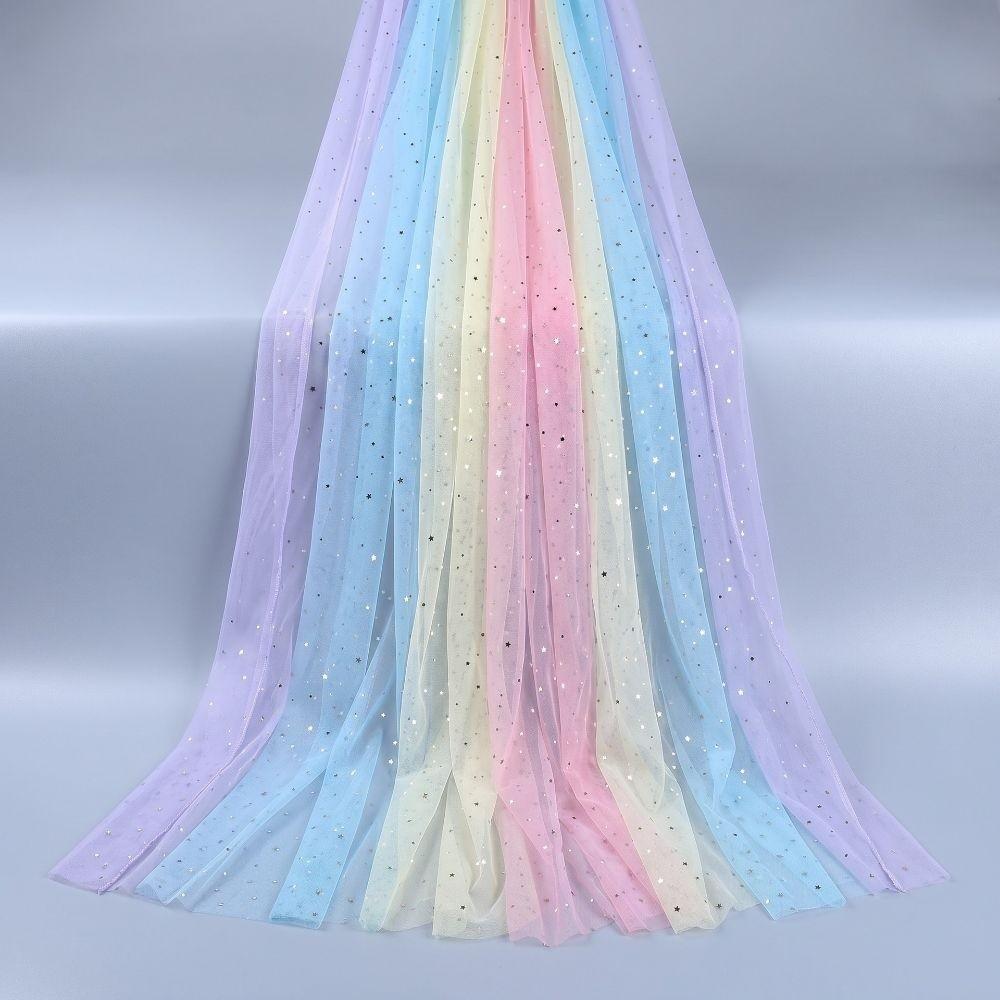 Macaron Colored Rainbow Tulle Table Runner Gradient Ceiling Drape Table Flag  DIY Sewing Supplies