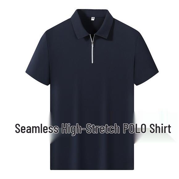 Men's Summer Ice Silk Lyocell Casual Polo Set - Loose, Sweat-Absorbent, Short Sleeve Sportswear Two-Piece.