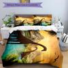 3Pcs Dinosaur Paradise Bedding Set Quilt Cover Pillowcase Home Christmas Xmas Halloween Gift 1 Duvet Cover 2 Pillowcase M928519