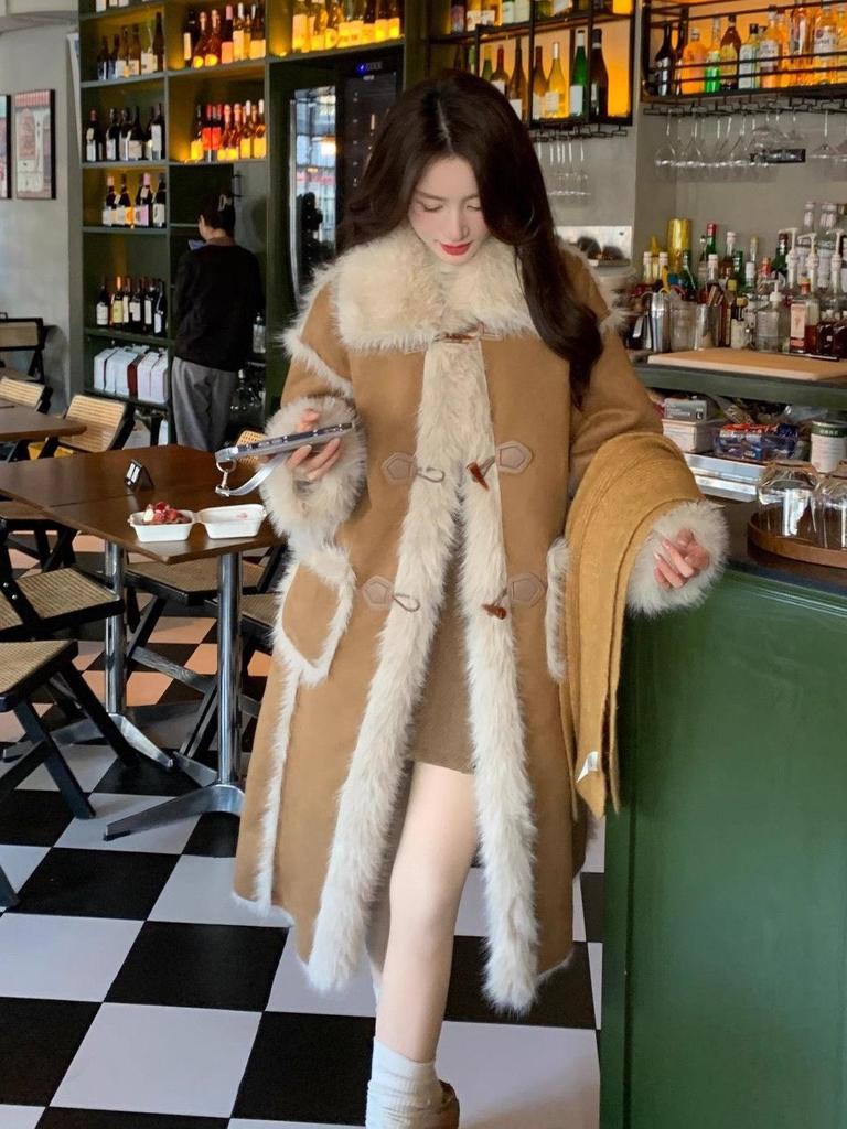 Luxury Faux Fox Fur Women's Winter Coat - Thick, Fleece-Lined, Eco-Friendly