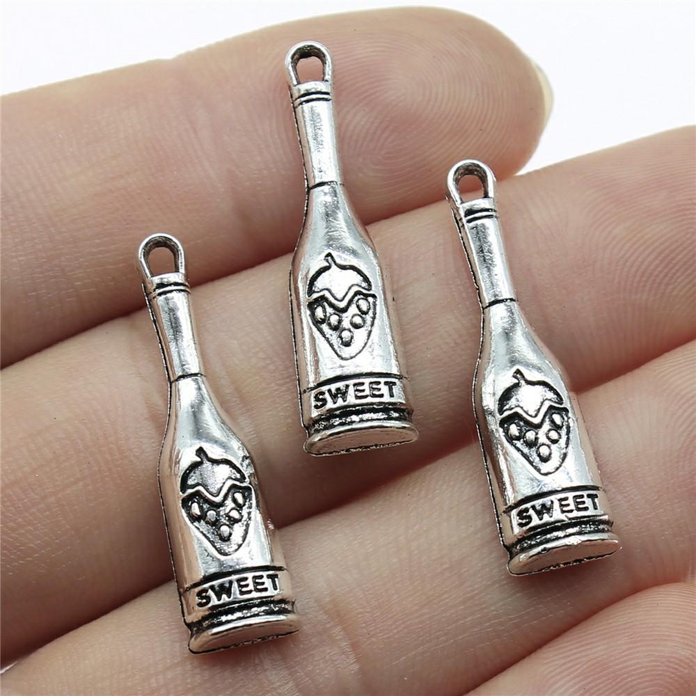 20pcs DIY Crafts Making Findings Handmade Tibetan Jewelry Beer Wine Corkscrew Bottle Opener Charms For Jewelry Making