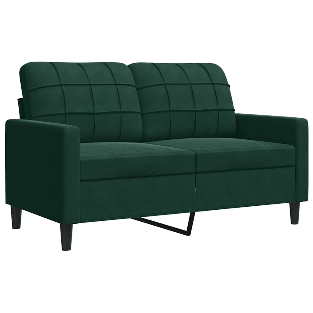 2 Seater Sofa Dark Green 120 cm Velvet