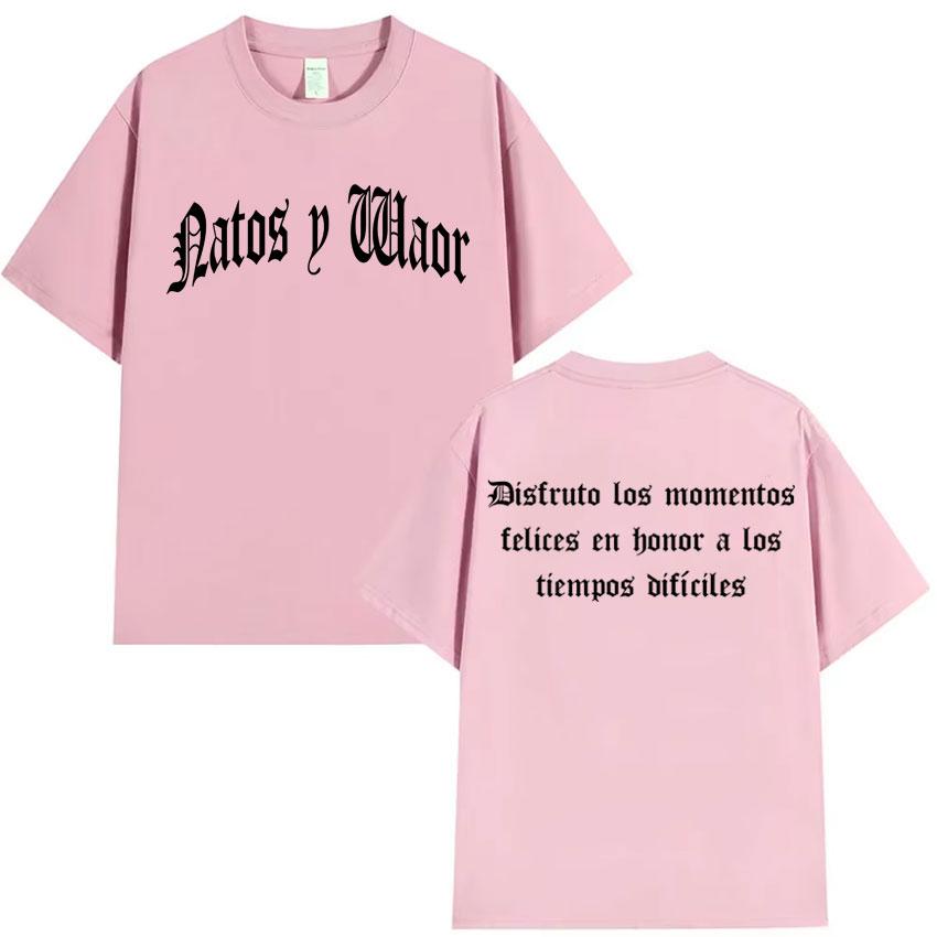 Rapper NATOS WAOR Tour 2025 Pop Shirts Mens Clothes Double Sided Hip Hop Tshirts Summer Oversized Short Sleeves Unisex Tshirt