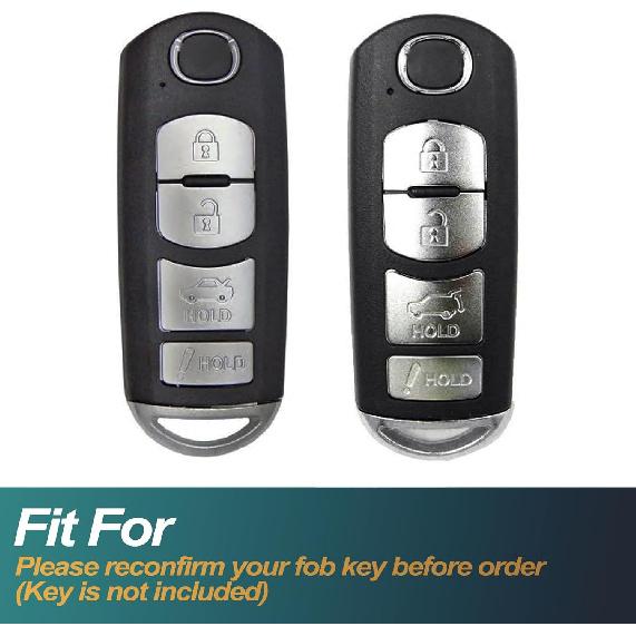 FEYOUN Key Fob Cover Compatible with Mazda 3 6 3 Sport CX-3 CX-5 CX-7 CX-9 MX-5 Miata Toyota Yaris iA Smart 4 Buttons TPU Remote Keyless Key Fob Case