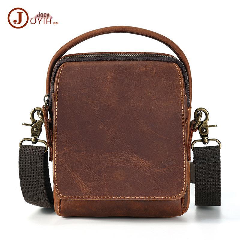 

Мужская сумка кроссбоди из натуральной кожи Crazy Horse - Повседневная, Универсальная, Ретро сумка через плечо