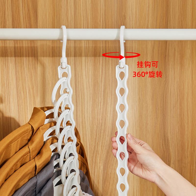 2pcs Rotatable Porous Hanger Storage Rack Household Dormitory Clothes Brace Organizer Multi-Storey Balcony Hanger Storage Rack