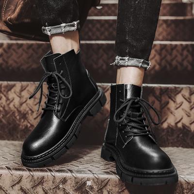 Modetrend Retro Britischer Stil Stiefeletten Herrenstiefel Winter Outdoorstiefel Herren Freizeitschuhe Plateau Dickbesohlt Seitenreißverschlussstiefel