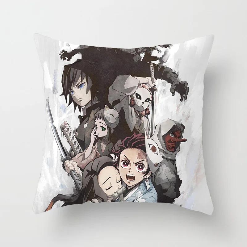 45 * 45Cm Anime Demon Slayer Kimetsu No Yaiba Printed Pillowcase Kids Bedroom Living Room Home Decor Pillow Cases Pillowcase