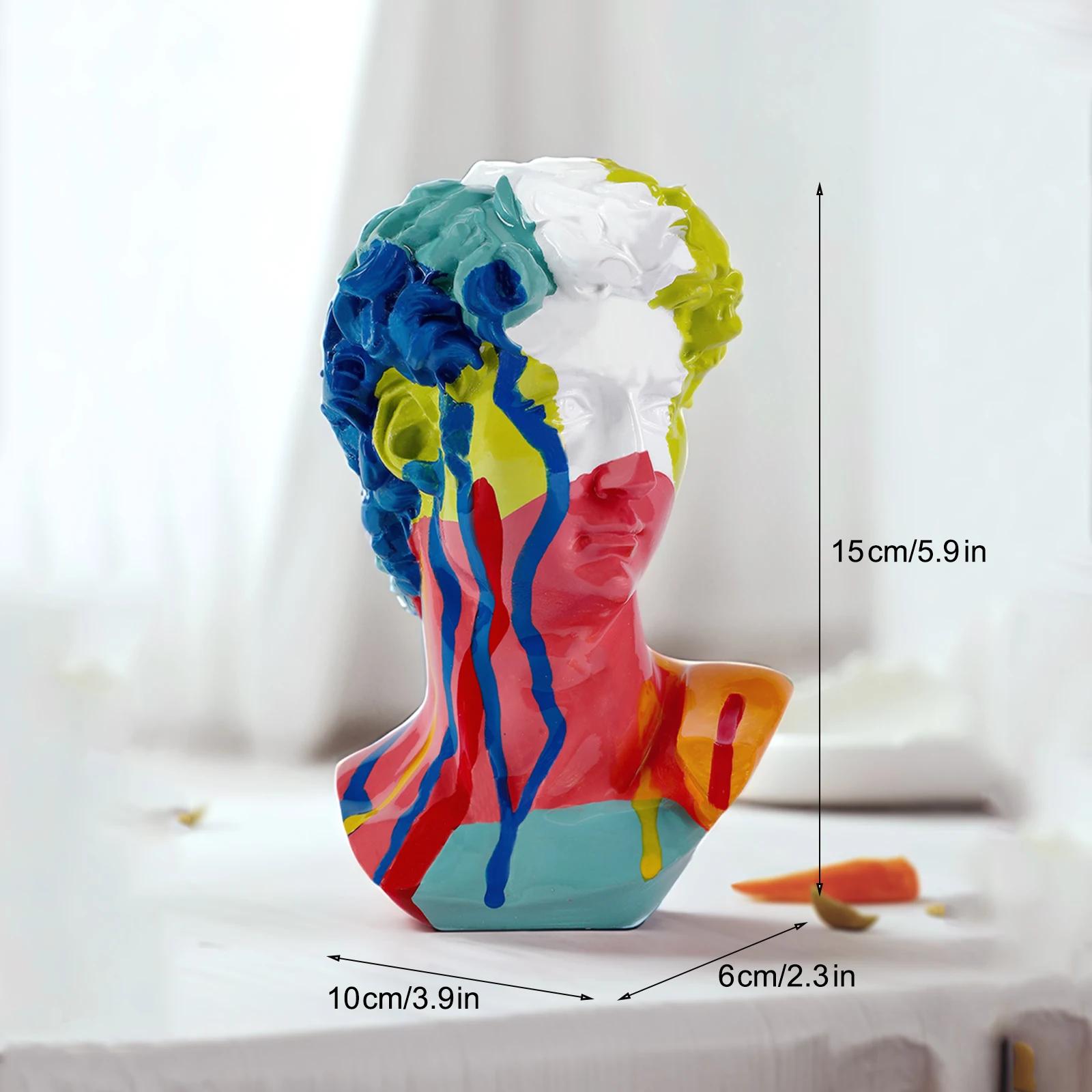 

Classical David Head Resin Bust Sculpture, European Style Art Sketch Practice Model, Modern Home Office Desktop Decor Ornament