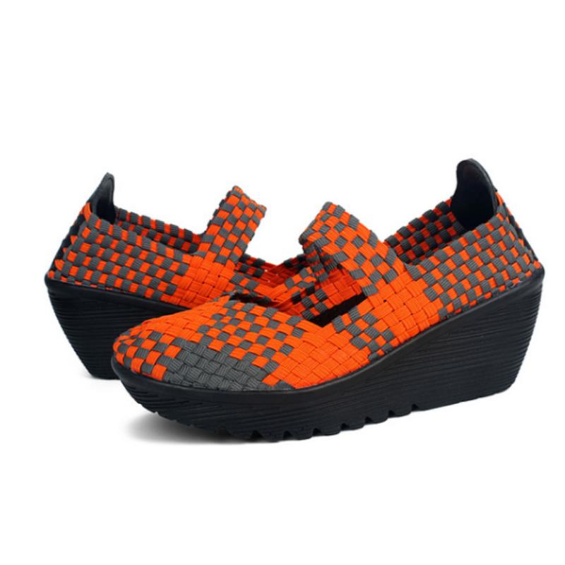 Scarpe da Donna Platform Piattaforma Sneakers Estive Per Camminare Intrecciate Femminili Mocassini Casual 5 CM Altezza Alta Qualità Tenis Taglie Forti
