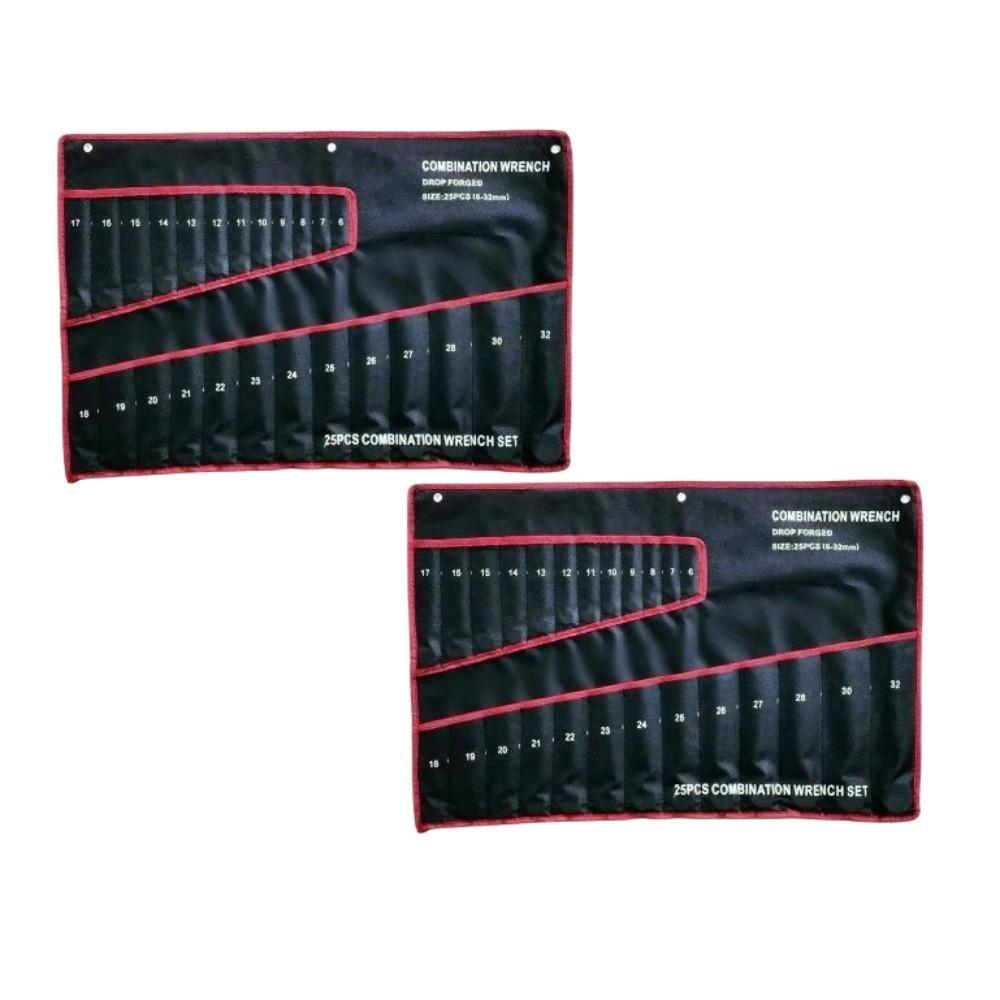 1/S 25 Fächer Schraubenschlüssel Aufrolltasche Tragbar Strapazierfähig 6-32mm Gewebte Werkzeug-Organizer-Tasche Werkzeugaufbewahrungstasche Schraubenschlüsselhalter