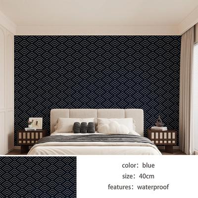 Pegatina de pared estilo europeo moderno de 40 cm, impermeable y a prueba de humedad, papel tapiz de fondo engrosado para sala de estar, dormitorio