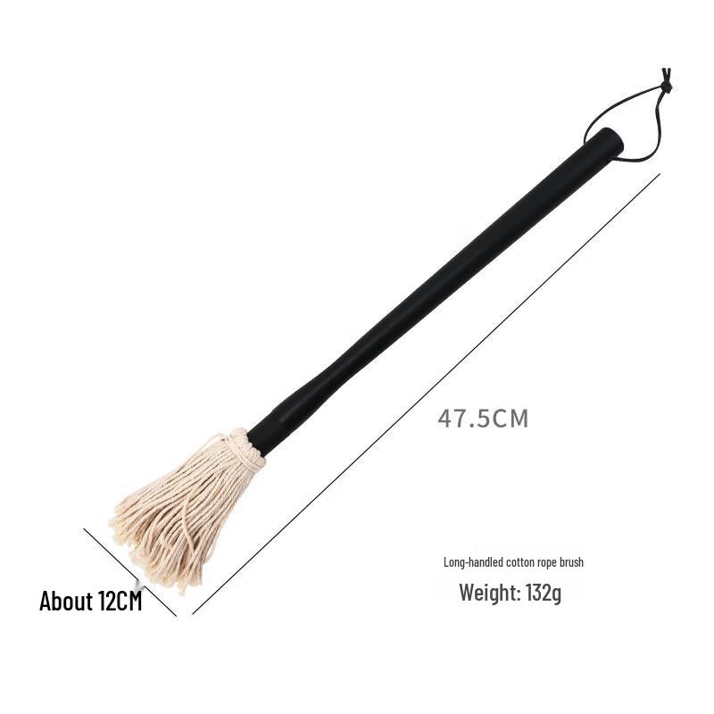 ZISIZ Large BBQ Basting Mop Brush Set with Rubberwood Handle