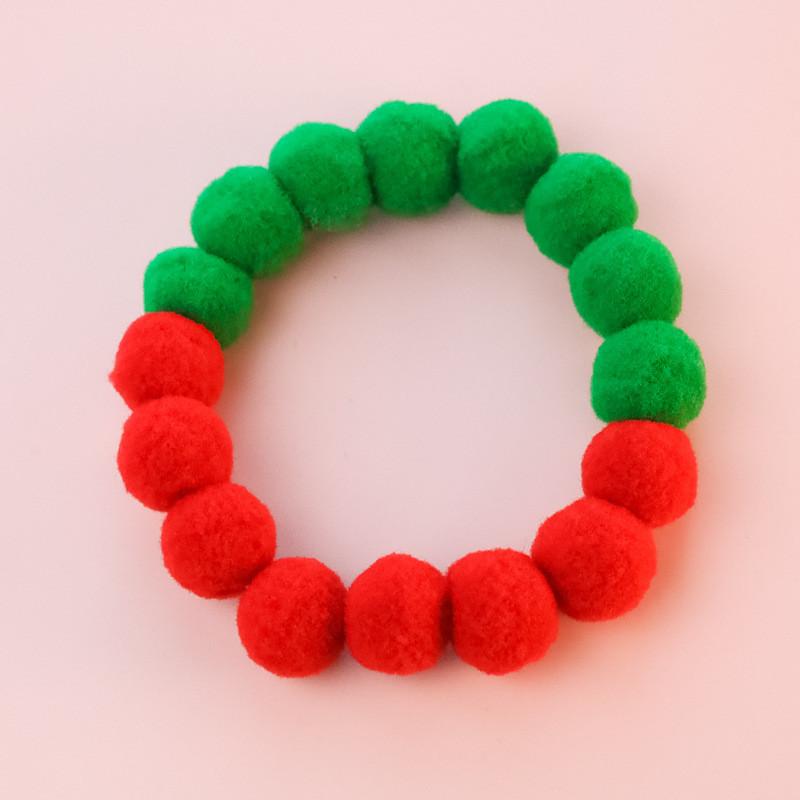 Christmas Cute Dog Cat Plush Ball Necklace Soft Elasticity Collar Pet Neck Accessories Pompom Ball Necklace Gift for Puppy Kitty