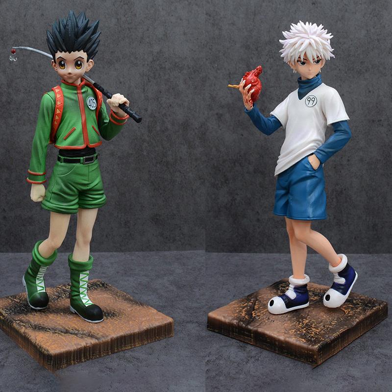 27cm Hunter Hunter Killua Zoldyck Anime Figur Herzensdieb & Gon Freecss Actionfiguren Schreibtischmodell Ornament Statue Spielzeug Geschenk