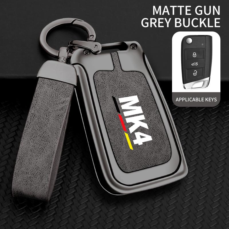 Auto TPU Zinc Alloy Key Case Bag For VW Volkswagen GOLF 4 MK4 Car Key Chain Car Metal Key Shell Interior Decoration Accessories