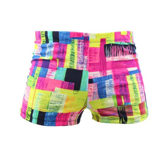 

Swimming Trunks Mid-rise Geometric Color Block Design Quick Drying Breathable Swimming Shorts Sun-Resistant Swimwear Size#51 червоний