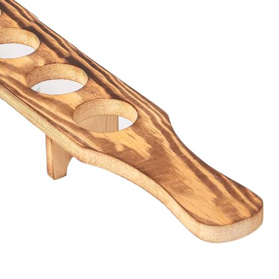 Wine Glass Rack 6 Small Wine Glasses Wooden Wine Holder Shot Serving Tray for Whiskey Vodka Tequila Good Helper for Parties Home Bar Restaurant