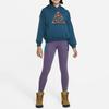 Nike Logo Print Pocket Hoodie Kids Hoodies Heather-Blue DR5485-460
