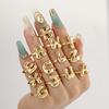 Personalisierter Hip Hop 26 Englische Buchstaben 18K Glänzendes Gold Ring Offener Ring Verstellbarer Ring