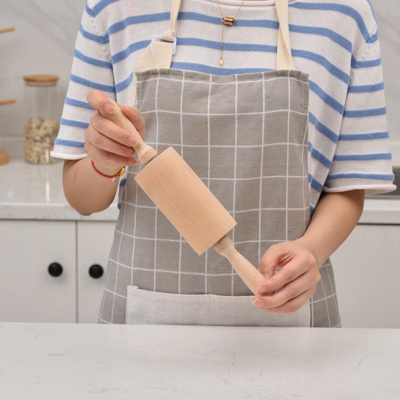 Unpainted Unwaxed Beech Wood Rolling Pin for Dough and Dumplings Beech Small 29.5*6cm грязно-белый