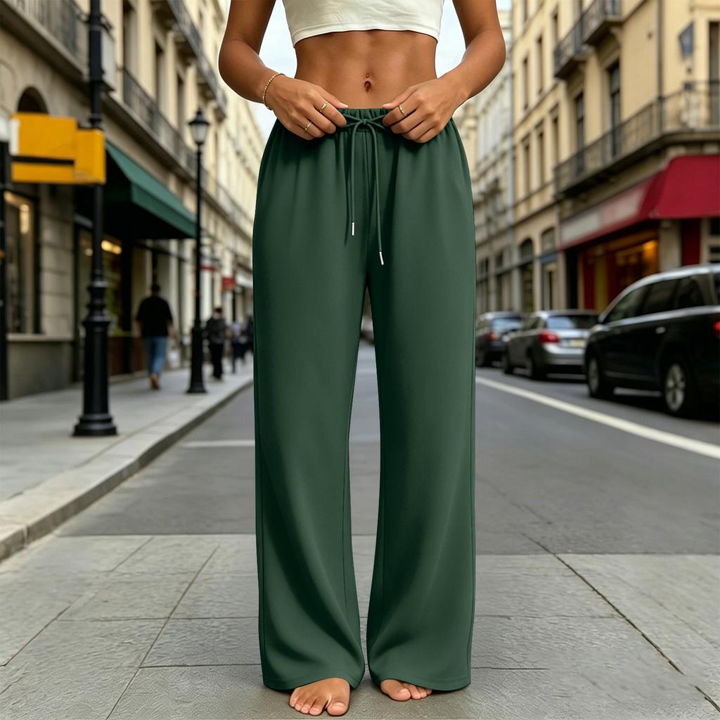 Women's Wide-leg Athletic Pants, Loose Straight-leg Casual Pants, Athletic Jogging Pants