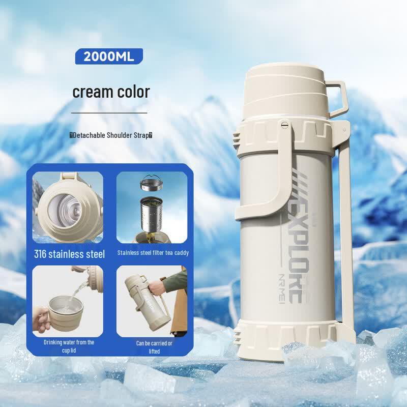 Youluo 2L Insulated Outdoor Water Bottle with Straw
