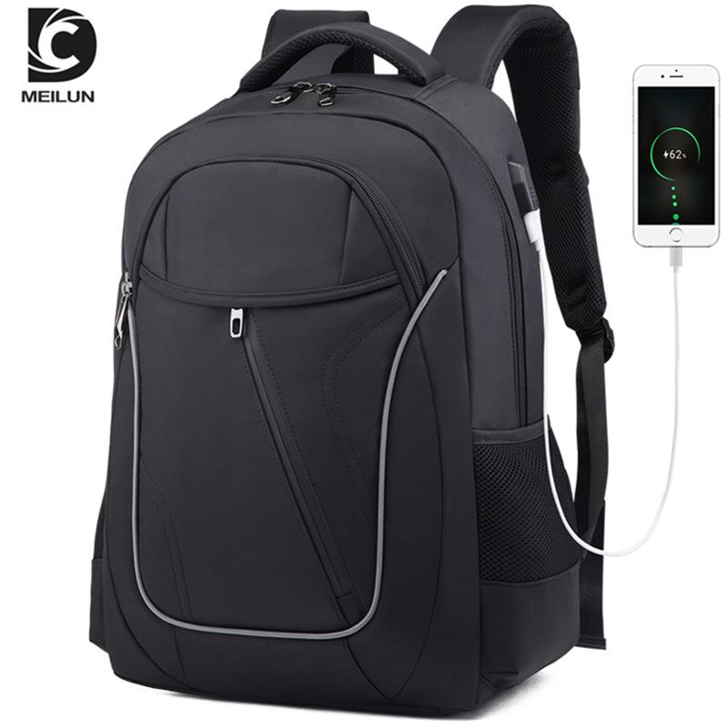 Business Rucksack Herren USB einfache Computer Tasche Oxford Tuch Student Schultasche