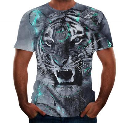 Tier Tiger 3D T-Shirt Herren Löwe Kurzarm Herren Schnelltrocknendes T-Shirt