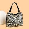 Women Vintage Leopard Print Handbags Punk Style Satchel Top-Handle Shoulder Bag Ladies Underarm Bags Multi-Pockets Dumpling Pack