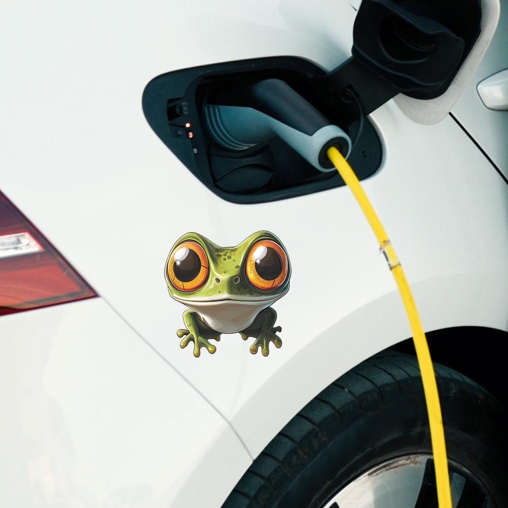 Big-Eyed Funny Frog Car Window Sticker Glass Decor Removable Waterproof Decal