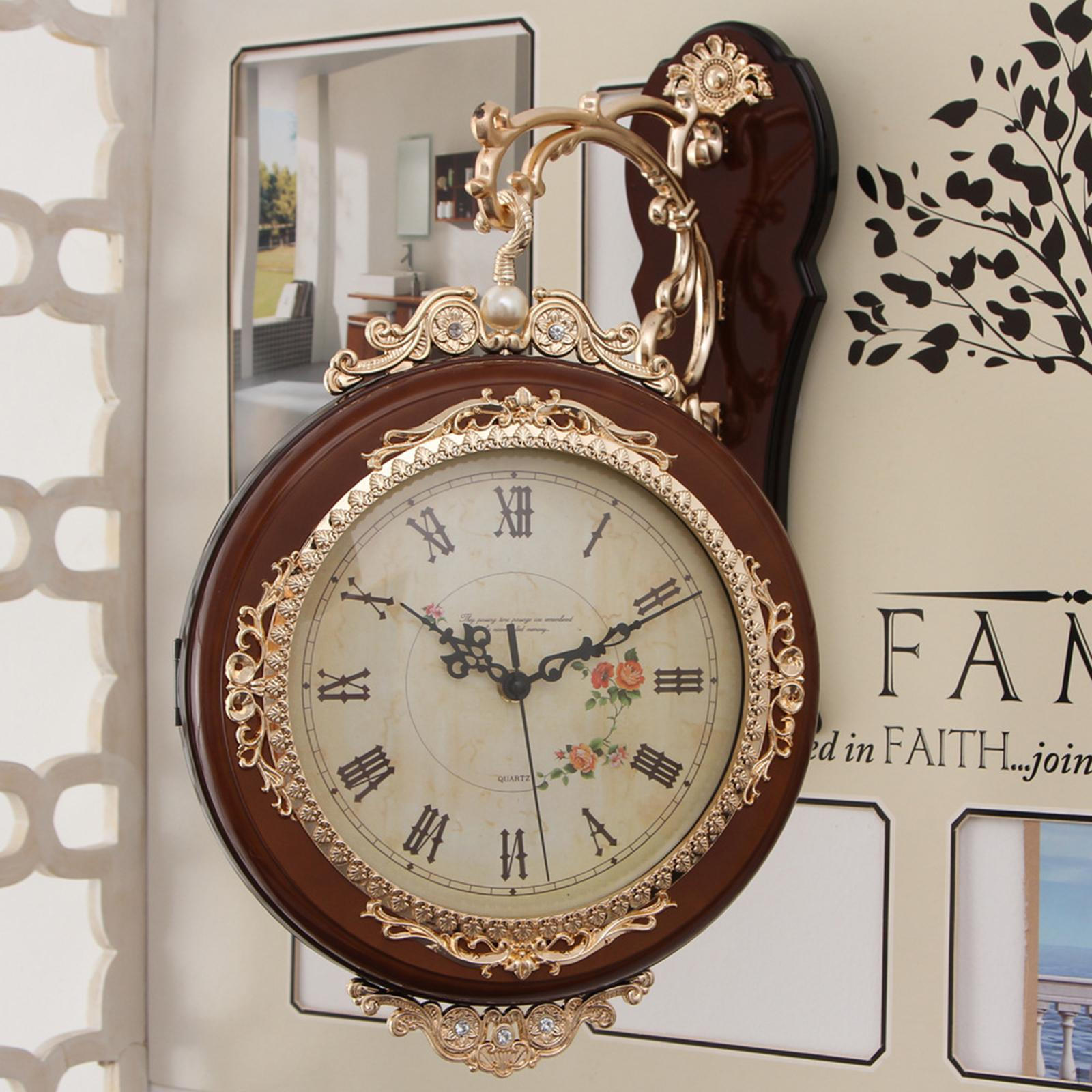 

Двусторонние настенные часы, тихие для кухни и офиса