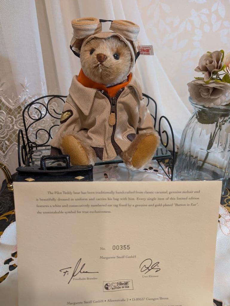 [USED] Steiff JAL Pilot Teddy Bear, Made In 2002