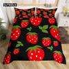 Duvet Cover Lovely Cartoon Strawberry Bedding for Girl Teen  Set Microfiber Blue Star Yellow Floral Quilt Cover Bedroom Decor