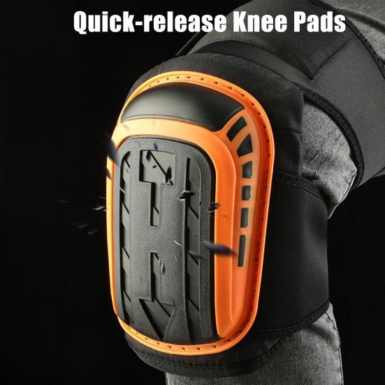 1 Pair Construction Knee Pads Heavy Duty Thick Foam Adjustable Strap Non-slip Professional Outdoor Gardening Work Roofing Flooring Knee Guards