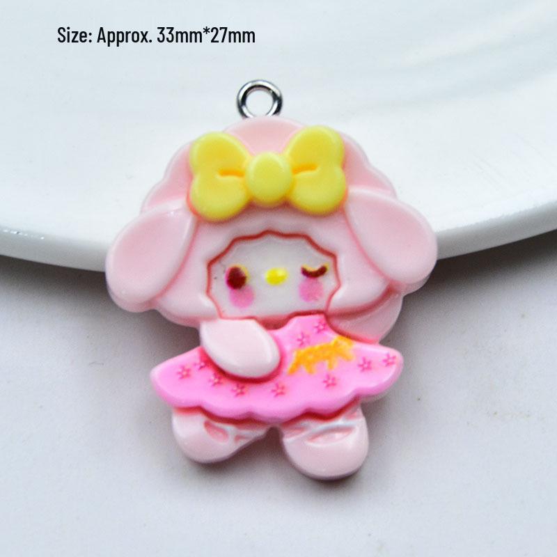 Glossy 3D Resin Cartoon Animal Keychain Pendant