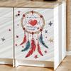Bohemian Dreamcatcher with Colorful Feathers and Stars Wall Stickers, Whimsical Wall Art for Bedroom, Living Room and Hallway Home Decor