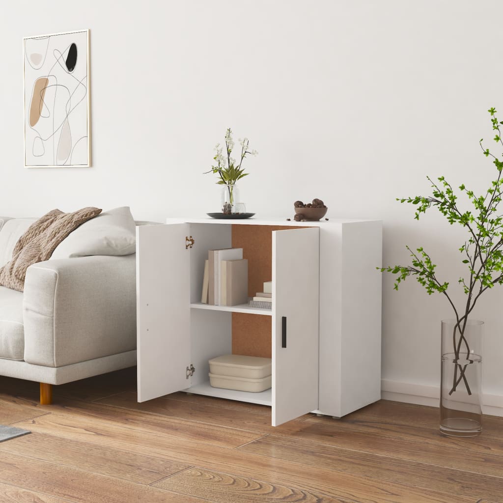 White Sideboard 80 x 33 x 70 cm Engineered Wood